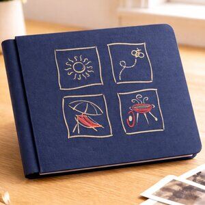 Creative Memories Summer Fun 7x7 Scrapbook Album Navy Blue Retired